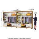 Ver imagem 4 de Closet Casal Duplo Lu 12PTS 08 Gavetas com Espelho com Pés Slim Carioca Móveis