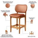 Ver imagem 6 de Kit 03 Banquetas Baixa Bar Cozinha Sala Jantar Fixa Betta L02 Imbuia Couríssimo Camel - Lyam Decor B