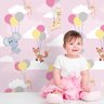 Papel de Parede Animais Balões Girl - 0,58 x 2,50 metros - 2