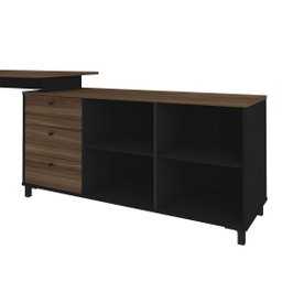 Mesa Escrivaninha para Escritório Next Adaptável | Artany:ipê/preto - 5