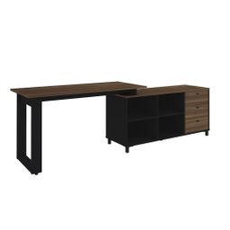 Mesa Escrivaninha para Escritório Next Adaptável | Artany:ipê/preto - 6