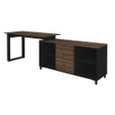 Ver imagem 3 de Mesa Escrivaninha para Escritório Next Adaptável | Artany:ipê/preto