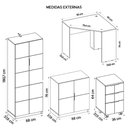 Ver imagem 6 de Kit Conjunto Escritório 5 Peças Cubic Branco Caemmun