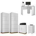 Ver imagem 1 de Kit Conjunto Escritório 5 Peças Cubic Branco Caemmun