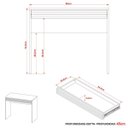 Ver imagem 3 de Escrivaninha Mesa de Escritório 90 cm 1 Gaveta Ripado Amêndoa