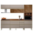 Ver imagem 1 de Cozinha Modulada Proença 5 Peças com Aéreo 80cm Nogueira Touch/nude Prime Tx - Demartêz