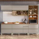 Ver imagem 2 de Cozinha Modulada Proença 5 Peças com Aéreo 80cm Nogueira Touch/nude Prime Tx - Demartêz