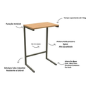 Ver imagem 3 de Mesa Lateral Apoio para Sofá