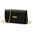 Ver imagem 3 de Kit Bolsa Bau Texturizada Feminina Bolsa Clutch Alça Corrente e Carteiira