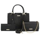 Ver imagem 1 de Kit Bolsa Bau Texturizada Feminina Bolsa Clutch Alça Corrente e Carteiira