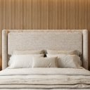 Ver imagem 1 de Cabeceira de Cama King Size Pier 2,23m Estofada Boucle com Painel Acolchoado