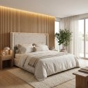 Ver imagem 4 de Cabeceira de Cama King Size Pier 2,23m Estofada Boucle com Painel Acolchoado