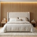 Ver imagem 3 de Cabeceira de Cama King Size Pier 2,23m Estofada Boucle com Painel Acolchoado