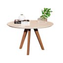 Ver imagem 2 de Mesa de Centro Dubai Redonda Decorativa Sala Estar Pés Madeira Off White