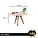 Ver imagem 3 de Mesa de Centro Dubai Redonda Decorativa Sala Estar Pés Madeira Off White