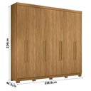 Ver imagem 3 de Guarda Roupa Casal Master New 8 Portas e 4 Gavetas com Pés Cinamomo - Santos Andirá