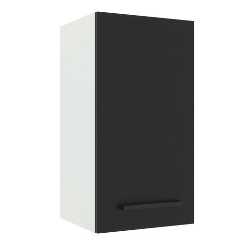 Armário de Cozinha Aéreo 35 cm 1 Porta Branco/Preto Agata Madesa