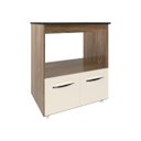 Ver imagem 1 de Balcão Armário para Fogão Cooktop 5 Bocas e Forno Elétrico Cozinha Evelyn Mobília Decor Savana Off W
