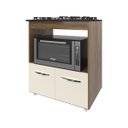 Ver imagem 5 de Balcão Armário para Fogão Cooktop 5 Bocas e Forno Elétrico Cozinha Evelyn Mobília Decor Savana Off W