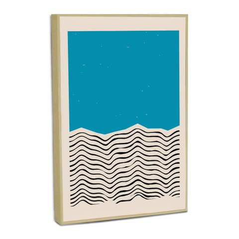 Quadro Decorativo Abstrato Linhas e Cores Iii com Moldura Filete