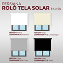 Ver imagem 3 de Persiana Rolô Tela Solar 3% - ( Largura 120 X Altura 120cm )