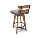 Ver imagem 6 de Kit 02 Banquetas Giratória Costela Suede Base Madeira Cinza