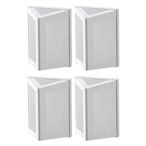 Kit 4 Arandelas Luminárias Triangulares Parede Branco Lente Leitosa E27 Dital Smart