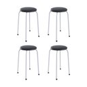 Ver imagem 1 de Kit 4 Banquetas Baixas com Assento Estofado Multimóveis Cr50264 Branco/preto