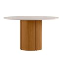 Ver imagem 3 de Conjunto Sala de Jantar Mesa Serena 135x135 6 Cadeiras Serena Ype/offwhite/bouclé Gelo