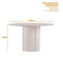 Ver imagem 5 de Conjunto Sala de Jantar Mesa Serena 135x135 6 Cadeiras Serena Ype/offwhite/bouclé Gelo