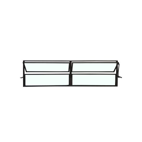 Vitro Basculante 2 Seções Preto 40x120 Linha Esmeralda Vidro Liso