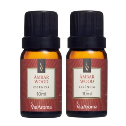 Kit com 2 Essências Clássicas Âmbar Wood 10ml Via Aroma