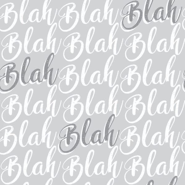 Papel de Parede Blah Blah Gray - 0,58 x 3,00 metros - 1