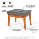 Ver imagem 3 de Puff de Madeira com Estofado Retangular Vezena Cinza – Straub Web