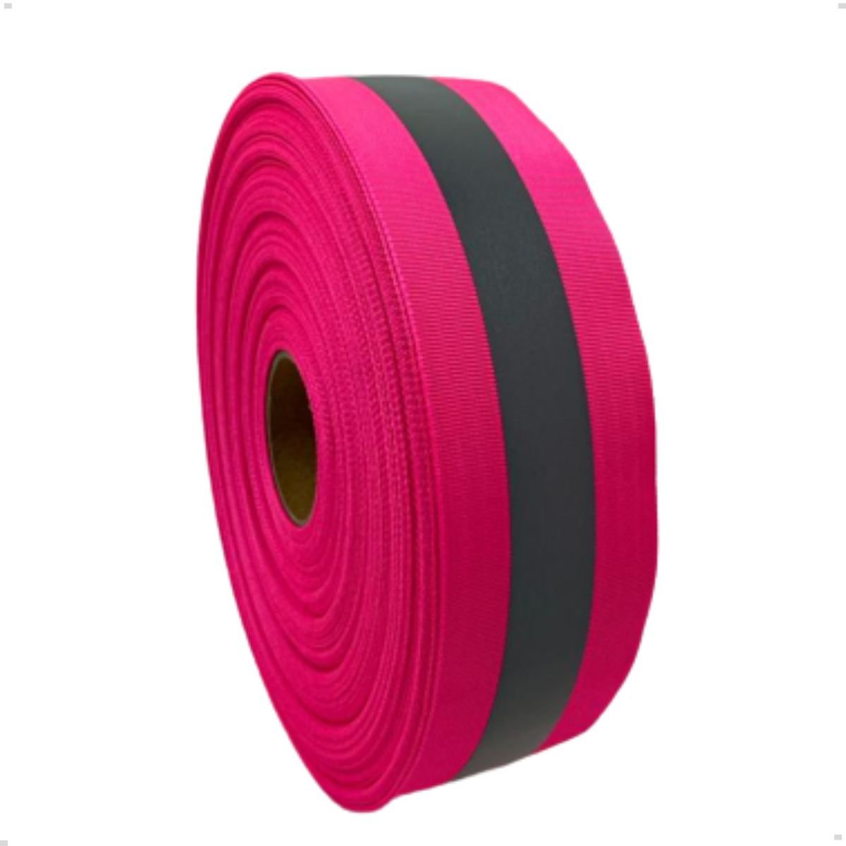 Fita Refletiva Faixa Reflexiva Sinalizadora Para Uniforme - 5cm X 10m:Rosa Fluorescente
