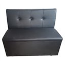 Ver imagem 1 de Poltrona Sofá Booth 1.10m 2 Lugares Preto Costura Retangular