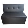 Poltrona Sofá Booth 1.10m 2 Lugares Preto Costura Retangular - 1