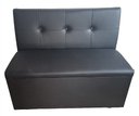 Ver imagem 1 de Poltrona Sofá Booth 1.10m 2 Lugares Preto Costura Retangular
