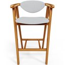 Ver imagem 6 de Kit 03 Banquetas Alta para Cozinha Bancada Bar Sala de Jantar Fixa Cecília L02 Linho Cinza - Lyam