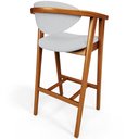 Ver mais imagens de Kit 03 Banquetas Alta para Cozinha Bancada Bar Sala de Jantar Fixa Cecília L02 Linho Cinza - Lyam