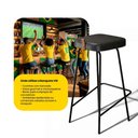 Ver imagem 5 de Kit 02 Banquetas Altas Cozinha e Área Gourmet Vik Estofada Couríssimo Preto - Desk Design