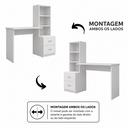 Ver imagem 3 de Mesa Estante Home Office Lumi com Nichos Organizador - Branco