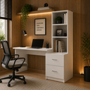 Ver imagem 1 de Mesa Estante Home Office Lumi com Nichos Organizador - Branco