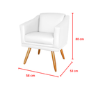Ver imagem 2 de Poltrona Decorativa Valentina Sala Recepção Escritório Corino Branco