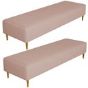 Ver imagem 1 de Kit 02 Puffs Decorativo Bali W01 Pés Palito 170x60cm Linho Rosê - Lyam Decor
