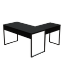 Ver imagem 1 de Mesa De Escritório Em L 1200X1200X600X450X730 Preta Preta