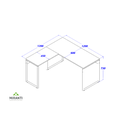 Ver imagem 4 de Mesa De Escritório Em L 1200X1200X600X450X730 Preta Preta