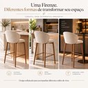Ver imagem 7 de Kit 2 Banquetas Altas Firenze Linho Creme Aço Efeito Madeira para Bancada Gourmet