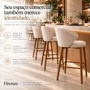 Ver mais imagens de Kit 2 Banquetas Altas Firenze Linho Creme Aço Efeito Madeira para Bancada Gourmet