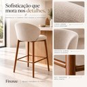 Ver imagem 6 de Kit 2 Banquetas Altas Firenze Linho Creme Aço Efeito Madeira para Bancada Gourmet